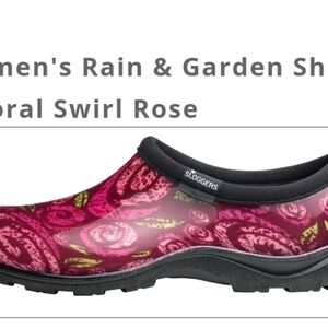 Sloggers Womens Swirl ROSE SHOES Gardening Waterproof New! Sz.10